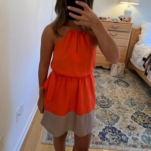 Express Orange and Tan Dress, Size Small!